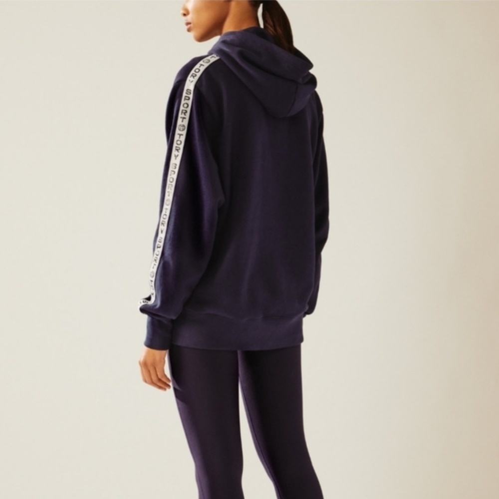 NWT Tory Burch French Terry Banner Hoodie. Size Medium